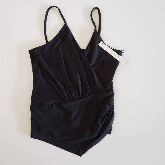 Susana Monaco Hankerchief Wrap Cami Top in Black - Picture 3 of 4